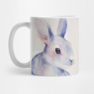 White watercolor rabbit. Mug